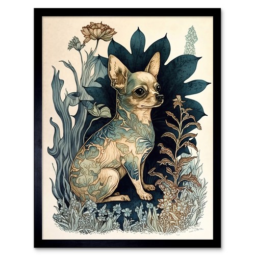 Chihuahua hund blumenmuster - chihuahua,