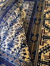 Handgeknüpfter Orientteppich Belutsch Antik Teppich 137X85cm