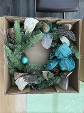 Weihnachtstürkranz Adventkranz mit Schleifen & Kugeln