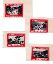 4 alte Reklamemarken für Roka-Schokolade aus Ratibor/Breslau/München