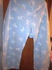 Flanell-Pyjama-Hose von PRIMARK-4X passt 58-62-hellblau/weiß