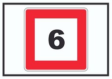 Höchstgeschwindigkeit 6 km/h nicht zu überschreiten Schild mit Symbol