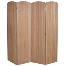 B-Ware Bambus Paravent MCW-O30, Trennwand, zusammenklappbar 4 Paneele 170x162cm