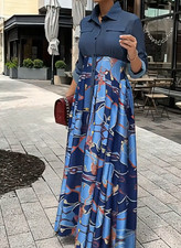 Lässiges Denim-Blusen-Kleid