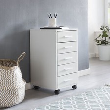 Rollcontainer Holz Rollen Standcontainer 33x63x38cm Schreibtischcontainer