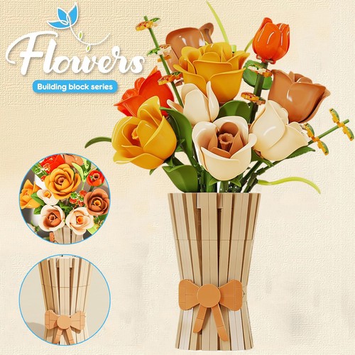 Rosenstrauß bausatz mit vase - rosenstrauß-bausatz,