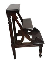 Bibliothek Leiter Blumenbank Mahagoni restauriert Vintage Luxus Geschenk Deco