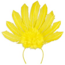 Neongelber Feder-Haarschmuck