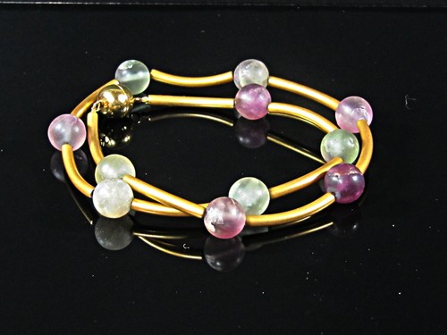 Gold bunte steinkette - gold,