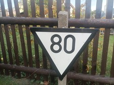 Schild Zusatzsignal Deutsche Bahn 80 km/h Höchsgeschwindigkeit