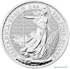Silver Coin: 2022, Britannia  QEII - 1oz Fine Silver 0,999