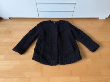 MARC CAIN SPORTS TEDDYFELL-JACKE STRICKJACKE SCHWARZ GR. 42/XL