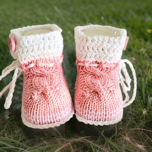 Babyschuhe gestrickt 8 - gestrickt, 8,5