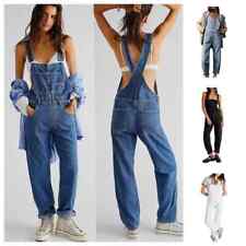 Neu Jeans Damen Teenager Träger Knöpfe Nieten Baumwolle Jeanshose Leger