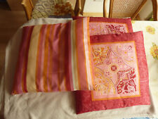 3 Kissen Sofa- Sitzkissen Tschibo TCM Mandala orientalisch orange,pink, gelb,