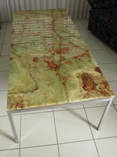 Couchtisch (Marmor, Edelstahl)