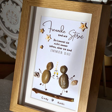Steinbild, Freunde sind wie Sterne 🌟 u.v.m handmade  Geschenke von LAIFSTEIL
