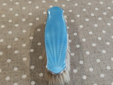 1930er Silber & Guilloche Blue Sunburst Emaille Kleiderbürste von Gieves Ltd, 1933