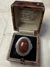 Ring Silber 835 Goldfluss Glas