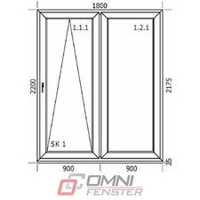 Schiebetür Schüco 180x220 cm PVC PSK-Tür | Kunststofffenster aus Polen nach Maß