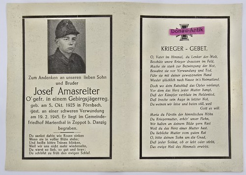 Sterbebild wehrmacht - sterbebild, 2.wk