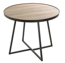 Haku Beistelltisch schwarz-eiche dunkel ø 60 cm Couchtisch Wohnzimmertisch Tisch