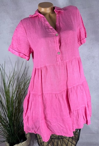 Italy rein leinen sommer kleid - leinen,