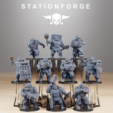 Mutants - GrimGuard Stationforge Miniaturen - 10 Figuren Set - 28mm Tabletop