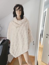 Damen Kunstfell Poncho Cape