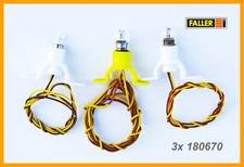FALLER H0 180670  Beleuchtungssockel Maßstab Spur H0, 3 Stück, mit leicht gek.