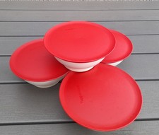 Tupperware Allegra Schüssel 275 ml rot/ weiß 4 Stück im Set Tupper 
