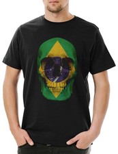 Classic Brasil Skull Flag