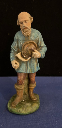 Krippenfigur hirte mit horn - hirte,