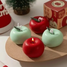 Duftkerzen in Apfelform, 1 Stück, Weihnachtssimulation, Deko