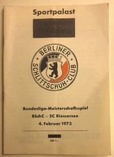 Berliner Schlittschuh Club Programmheft Meisterschaftsspiel 72 Berlin Riessersee