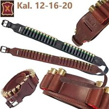 Luxus Schrot- Patronengürtel Kal. 12-16-20 HOLSTER aus Rindleder; Patronengurt