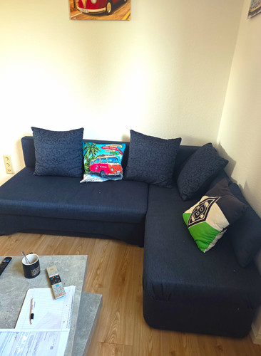 Dunkelblaues ecksofa - dunkelblaues,