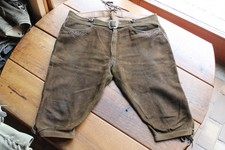 Gute, leicht patinierte braune vintage Meindl 3/4 Lederhose in einer H 58