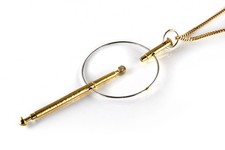 Beweglicher Anhänger mit Kette 1 Brillant 750 Gelbgold Weißgold [BRORS 18747]