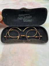 Altes Blech Brillenetui Optal mit Brille Peter Schmitz Diepholz Antik