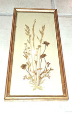 Bild mit Trockenblumen - Gräser -Blümen - Strohintarsien - 1951