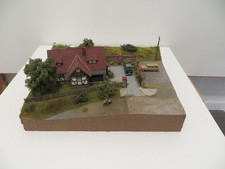 Diorama als kleines Fachwerkhaus in H0