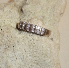 Ring Silber 925 Design Ring 2,7 Gramm Steine Doppelreihe Größe 16,8mm/ 53mm