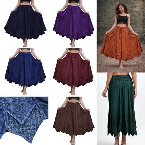 Boho bestickt maxirock damen - maxirock,