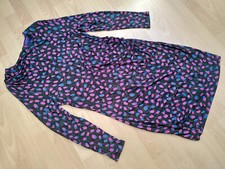 TOP: Matthew Williamson for LINDEX Designer Kleid L grau Muster blau pink