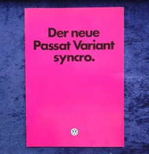 VW Passat Variant Syncro Typ 32 B 32B. Prospekt 8.1984  m. Farben und Polster