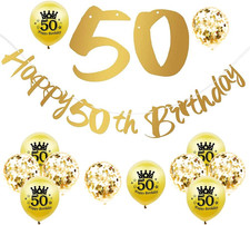 50. Geburtstag Deko Set Gold