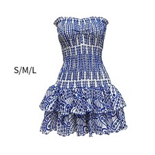 Blau -weißes Blumenkleid für