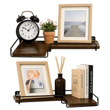 Eck Wandregal 2er Set L Form Industrial Braun Regal