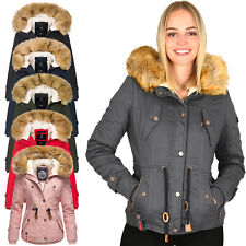 Navahoo Damen Winterjacke Kapuze Kunstfell Winter Jacke Parka Teddyfell B643 NEU